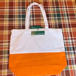 Orange and White Tote